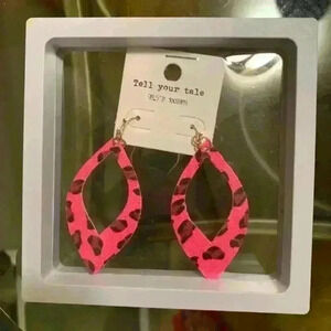 Pink Animal Print Earrings